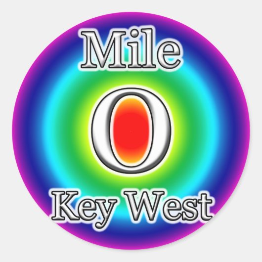 MILE 0 KEY WEST FL FLORIDA RAINBOW STICKER ZERO (Vorderseite)