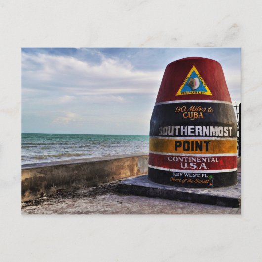 Mile 0 Key West Postkarte (Vorderseite)