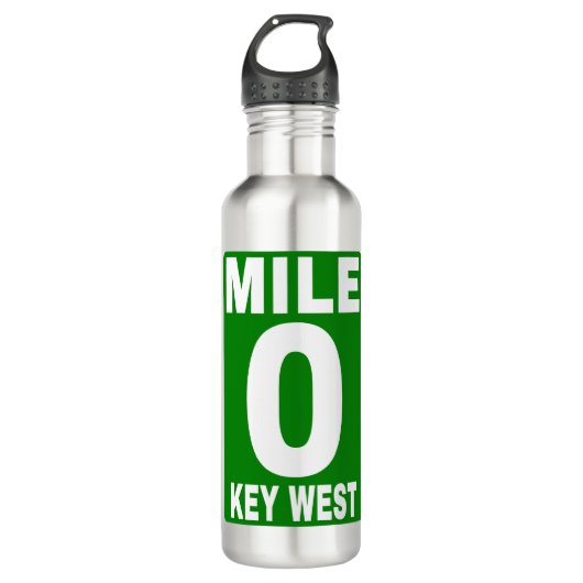 Mile 0-Key-West-Road-Schild Edelstahlflasche (Vorderseite)