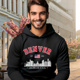 Mile High City Skyline Illustration Hoodie