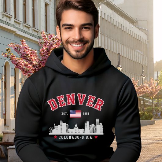 Mile High City Skyline Illustration Hoodie