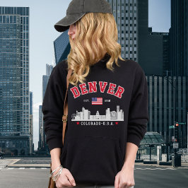 Mile High City Skyline Illustration Hoodie