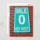 Mile Marker 0 Signer Key West Florida Postkarte (Vorne/Hinten)