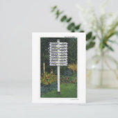 Mile Marker Sign Post Postkarte (Stehend Vorderseite)