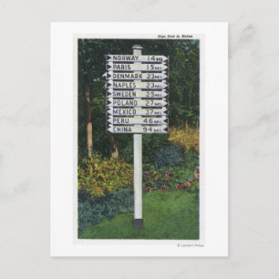 Mile Marker Sign Post Postkarte