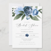 MILENA Dusty Blue Floral Garden Brautparty Einladung (Vorderseite)