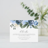 MILENA Dusty Blue Floral Garden Hochzeitsstimmung Einladung (Stehend Vorderseite)