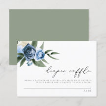 MILENA Dusty Blue Navy Floral Diaper Raffekarte