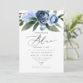 MILENA etwas Blaues, bevor ich Brautparty mache Einladung (Stehend Vorderseite)