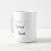 Miles Apart but Besties im Heart Best Friend Staat Kaffeetasse (Vorderseite Links)