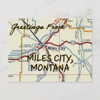 Miles City Montana Vintage Karte