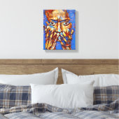 Miles Davis "Art Blue" Stretchierte Canvas Print Leinwanddruck (Insitu (Schlafzimmer))
