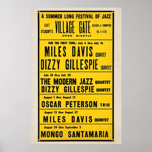 Miles Davis - Dizzy Gillespie - Mongo Santamaria Poster (Vorne)