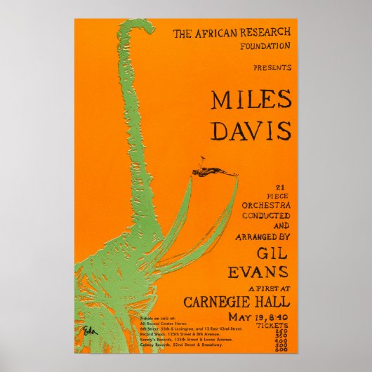 Miles Davis / Gil Evans bei Carnegie Hall Concert Poster (Vorne)
