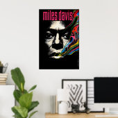 Miles Davis Jazz Illustriert Poster (Heimbüro)