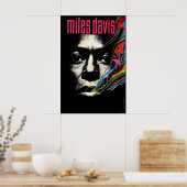 Miles Davis Jazz Illustriert Poster (Küche)