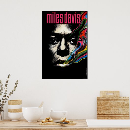 Miles Davis Jazz Illustriert Poster (Küche)
