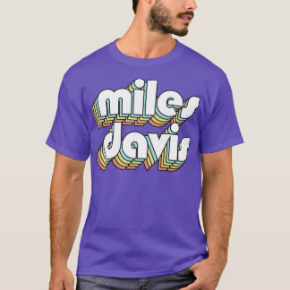 Miles Davis Retro Rainbow Typografie Faded Style T-Shirt