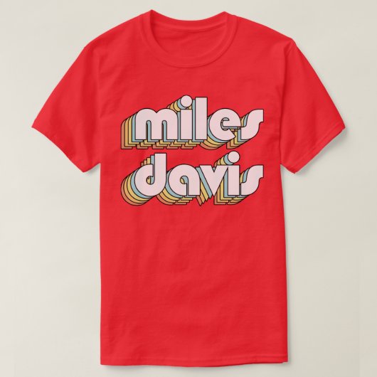 Miles Davis Retro Typografie Faded Style T-Shirt (Design vorne)