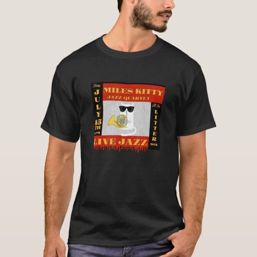 Miles Kitty lebe im Konzert in der Müllbox Ca T-Shirt (Vorderseite)