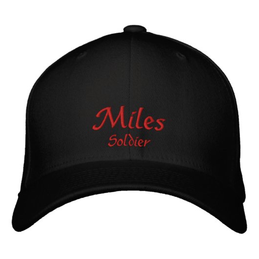 Miles Name Cap / Hat Bestickte Kappe (Vorderseite)