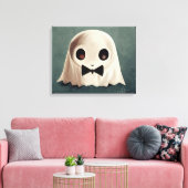 Miles The Friendly Ghost ・ Niedliche Halloween Art Leinwanddruck (Insitu (Wohnzimmer))