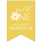 Milestone 1st Birthday Photo White Daisy Wimpelkette (Erste Fahne)