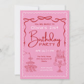 Milestone Adult Birthday Party Whimsical 21st Einladung (Vorderseite)