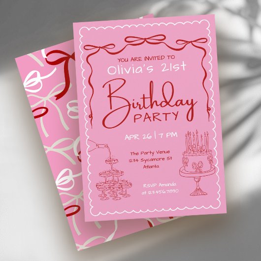 Milestone Adult Birthday Party Whimsical 21st Einladung