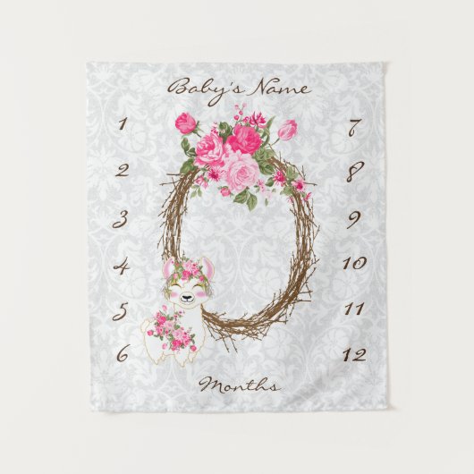 Milestone Baby Foto Prop. Wandteppich (Vorderseite)