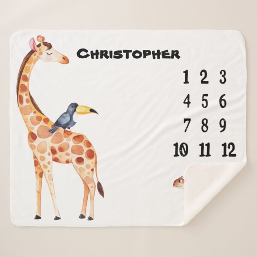 Milestone Baby von afrikanischen Tieren Sherpadecke (Vorderseite (Horizontal))