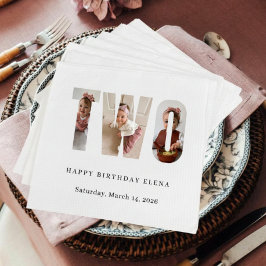 Milestone Birthday Photo Collage Party Napkins Serviette
