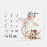 Milestone Boho Baby Bear Pampas Grass Fleecedecke<br><div class="desc">Dieses Design kann in dem Bereich personalisiert werden, der durch das Ändern des Fotos und/oder Textes zur Verfügung gestellt wird. Sie können auch angepasst werden, indem Sie auf Vorlage personalisieren klicken und dann auf die Schaltfläche klicken, um weitere Optionen anzupassen, um die Hintergrundfarbe zu löschen oder zu ändern, Text hinzuzufügen,...</div>