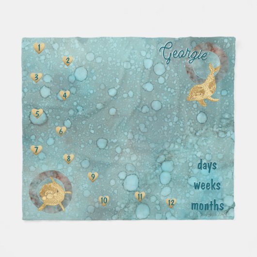 Milestone Dolphin Baby Fleecedecke (Vorderseite (Horizontal))