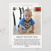 Milestone Keepake Card: Acht Monate alt Ankündigung (Vorne/Hinten)