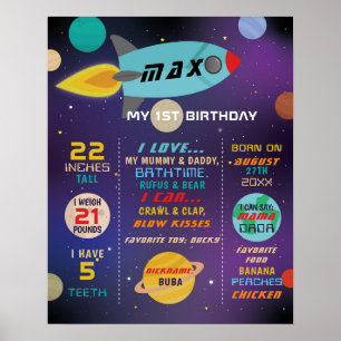 Milestone Space Galaxy Poster Boys 1. Rakete