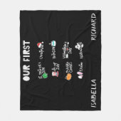 Milestone verbindet mein erstes, modernes schwarze fleecedecke (Vorderseite)