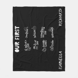 Milestone verbindet mein erstes, modernes schwarze fleecedecke