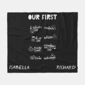 Milestone verbindet mein erstes, modernes schwarze fleecedecke (Vorderseite (Horizontal))