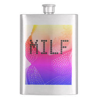 Milf Flask Hot Pink & Silber Brust. Flachmann