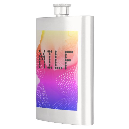 Milf Flask Hot Pink & Silber Brust. Flachmann (Links)