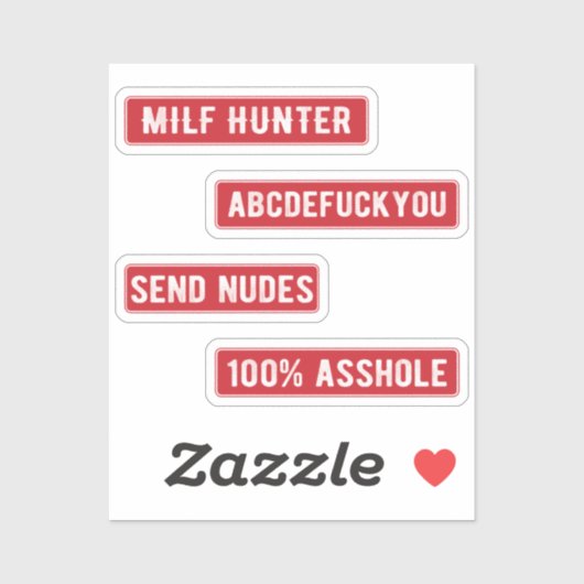 Milf Hunter Sticker Pack ( rot) (Blatt)
