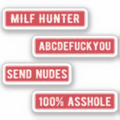 Milf Hunter Sticker Pack ( rot) (Vorderseite)