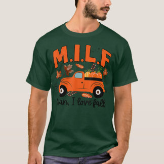 Milf Man I Liebe Fall Funny Seasonal Truck Pumpkin T-Shirt