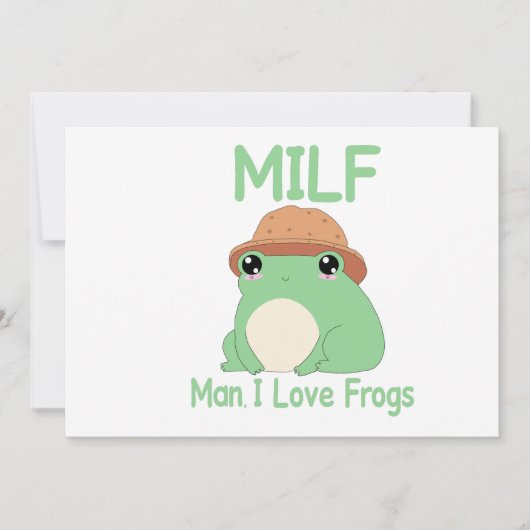 Milf Man I Liebe Frogs Funny Kawai 90s Frog Gift Einladung (Vorderseite)