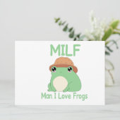 Milf Man I Liebe Frogs Funny Kawai 90s Frog Gift Einladung (Stehend Vorderseite)