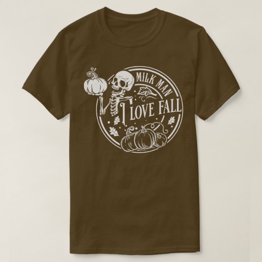 MILF Mann I Liebe Fall Funny Spooky Skeleton Pumpk T-Shirt (Design vorne)