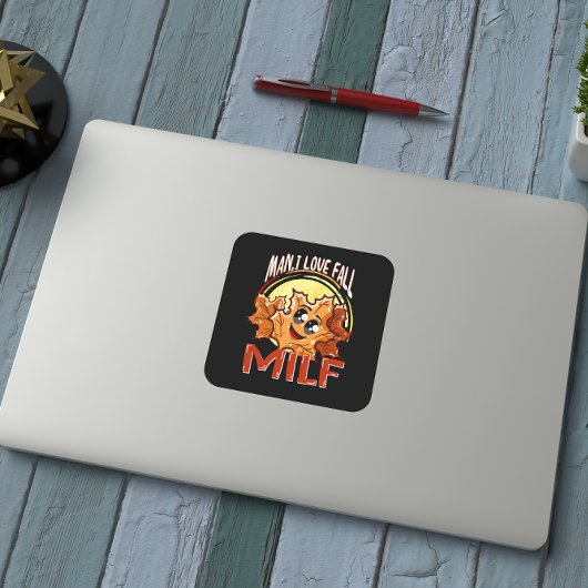 Milf, Mann I Liebe Fall, Niedlicher Herbst Quadratischer Aufkleber