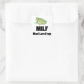 MILF Mann I Liebe Frogs Funny Frosch Geschenk Quadratischer Aufkleber (Tasche)