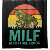 MILF Mann I Liebe Frösche Duschvorhang (Vorderseite)